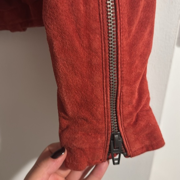 BlankNYC Suede Leather Moto Jacket in Cardinal Red - Picture 4 of 4